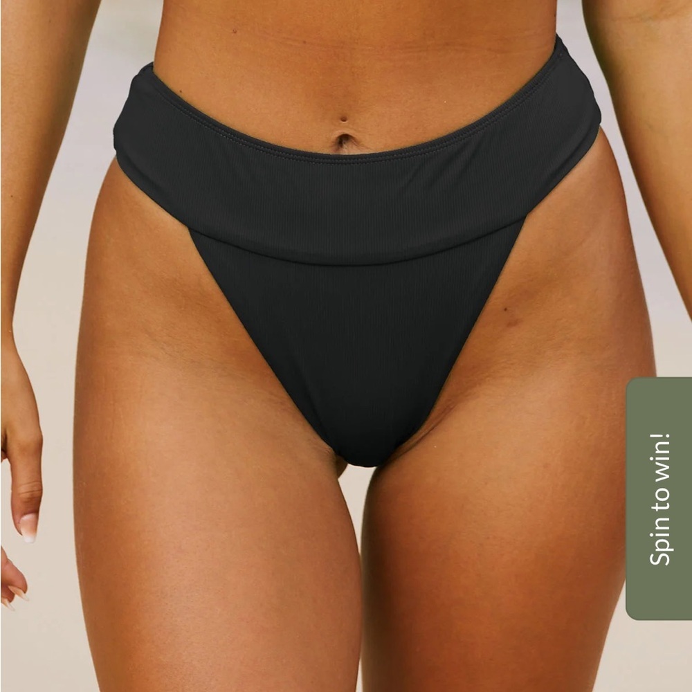 Black High-Waisted Bikini Bottom
